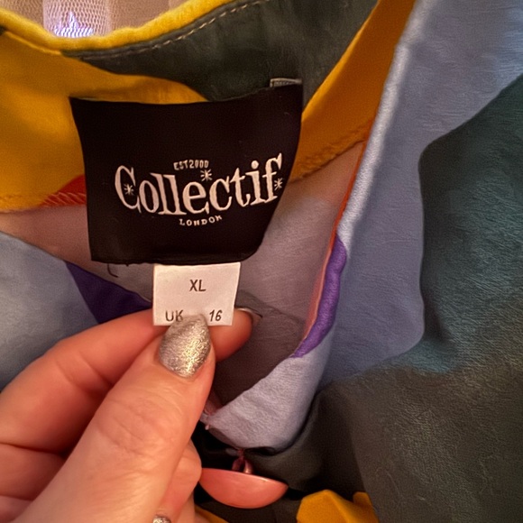 Excellent condition Collectif Mainline Dolores Rainbow Chevron Top - Picture 7 of 8